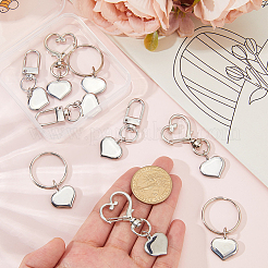 9 шт. 3 стиля брелоков из нержавеющей стали 304&nbsp;KEYC-BBC0001-18