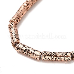 Fili di perle di roccia lavica naturale elettrodeposta&nbsp;G-G984-02R