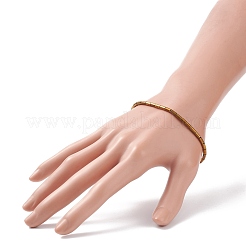Bracciale elastico con perline a colonna di vetro da donna&nbsp;BJEW-JB08625-01