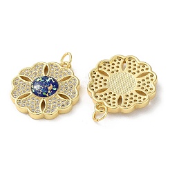 Латунные микропаве прозрачные подвески с фианитом&nbsp;KK-C045-32G