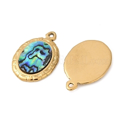 Anhänger aus natürlicher Paua-Muschel aus Edelstahl 304&nbsp;STAS-L288-04G-01