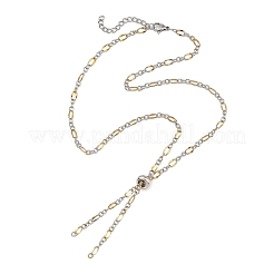 2 pièce de chaîne ovale ajustable en acier inoxydable 304 bicolore pour la confection de colliers&nbsp;AJEW-JB01666