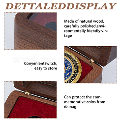 Cajas magnéticas para embalaje de insignias de madera de nogal negro con tapa con ventana visible de acrílico&nbsp;CON-WH0095-239B-02