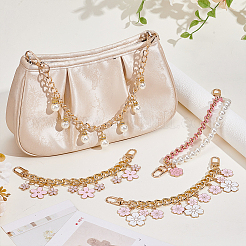 4 pz 4 stili lega rosa smalto fiore ciondolo borsa catene decorative&nbsp;FIND-GA0008-19