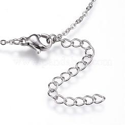 Colliers pendentifs initiaux en acier inoxydable 304 anti-ternissement&nbsp;NJEW-P151-S-P