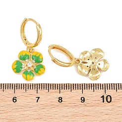 Orecchini pendenti a cerchio in ottone con micro pavé di zirconi cubici&nbsp;KK-CBA8324-10G-01