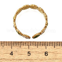 Offene Manschettenringe aus Emaille-Edelstahl 304&nbsp;RJEW-M072-01G-02