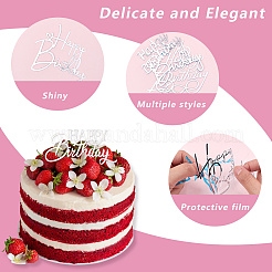 18 pièce de 9 styles de décorations pour gâteaux d'anniversaire&nbsp;AJEW-SP0001-83C