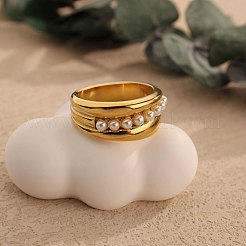 Кольца из нержавеющей стали 304 и искусственного жемчуга&nbsp;FS-WGF26B8-02