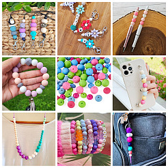 90 pièces 9 styles de perles focales rondes en silicone&nbsp;SIL-TA0003-56