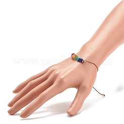 2 pièces 2 styles de bracelets en perles de pierres mélangées naturelles serties de perles en laiton&nbsp;BJEW-JB07985