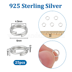 25 Stück: 925 Spaltringe aus Sterlingsilber&nbsp;STER-PH0004-82