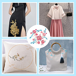 Ткань из полиэстера с рисунком пионов&nbsp;PATC-WH0001-94