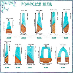 20шт 10 стиля подвески из смолы и дерева&nbsp;WOOD-TA0002-67D