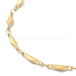 Ионное покрытие (ip) 304 нержавеющая сталь ромбовидные звенья цепи ожерелья для женщин&nbsp;NJEW-D052-03G