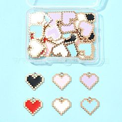 48шт 6 цвета сплава эмалевые подвески&nbsp;ENAM-FS0003-60