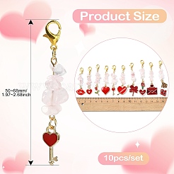 10 шт. подвеска из сплава с эмалью на тему Дня святого Валентина&nbsp;HJEW-CJD00004