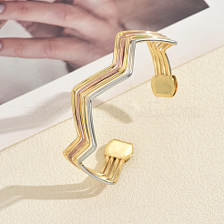 Многослойный геометрический волнистый браслет-манжета из железа для женщин&nbsp;US3742