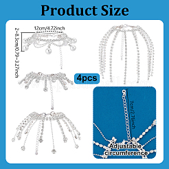 4 pz 4 stili strass di vetro con perline di plastica nappa ciondoli per bicchieri da vino&nbsp;AJEW-OC00049