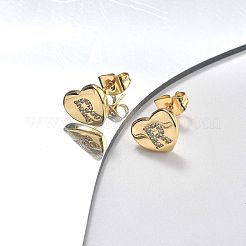 Aretes de corchete de circonita cúbica transparente con micro pavé de latón enchapado en cremallera&nbsp;EJEW-K299-01G-R