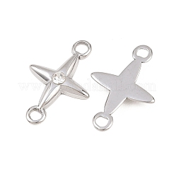 Подвески-коннекторы из нержавеющей стали 304 с кристаллами и стразами&nbsp;STAS-P437-14B-P