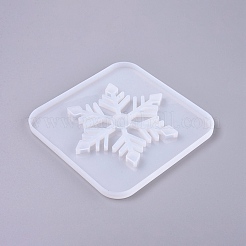 Moules en silicone de tapis de tasse de flocon de neige de Noël&nbsp;X-DIY-K017-13