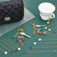 Плоские круглые подвески с эмалью из сплава с буквой AZ&nbsp;HJEW-AB00371