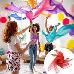 6 Stück 3 Farben einfarbiger Nylon-Seidenschal für Frauen und Mädchen&nbsp;AJEW-TA0003-33A-01