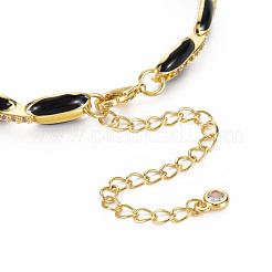 Bracelet chaîne à maillons en laiton micro pavé de zircone cubique pour femme&nbsp;BJEW-T020-05G-04