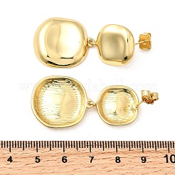 Квадратные латунные серьги-гвоздики EJEW-H170-01G