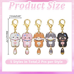 10 Stück 5 Stile Katzen-Anhänger aus Emaille&nbsp;HJEW-HY00108