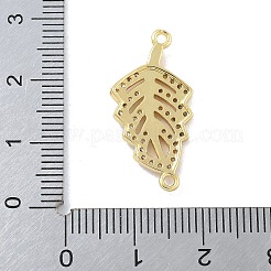 Gestellbeschichtung Messing Mikropflaster klare Zirkonia Hohlblatt-Anschlussanhänger&nbsp;KK-A234-055G