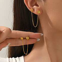 Серьги-гвоздики с подвесками в виде цветка из латуни&nbsp;GQ4045