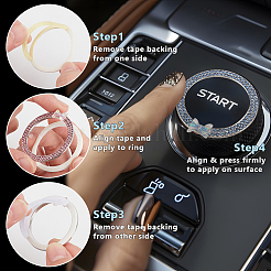 4шт 4-цветные самоклеящиеся наклейки из сплава со стразами для автомобиля&nbsp;AJEW-OC0013-45