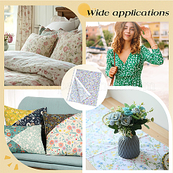 Tissu en coton imprimé de fleurs pour vêtements et loisirs créatifs&nbsp;DIY-WH0622-781A