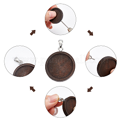 30 pz. 15 colori di cabochon in legno tondo piatto&nbsp;DIY-PH0002-75