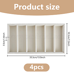 6 bandeja organizadora rectangular de MDF con rejilla&nbsp;CON-WH0110-318B
