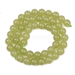 Naturels teints en blanc perles de jade brins&nbsp;GG-CBAEB22-B01-8mm-05