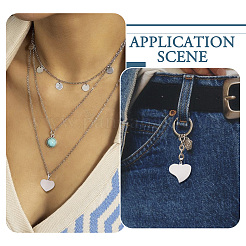 12 шт. 2 стиля 201 нержавеющая сталь сердце штамповка пустые бирки подвески&nbsp;STAS-TA0002-94