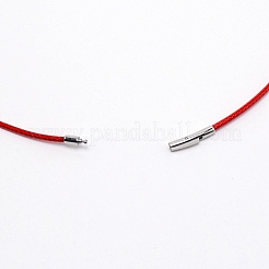Fabrication de colliers de cordes cirées en polyester&nbsp;MAK-WH0009-05F-02