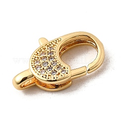 Застежки-клешни из прозрачной латуни с кубическим цирконием&nbsp;KK-Z078-45A-G