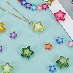 250шт 2 стиля прозрачные акриловые бусины&nbsp;TACR-SP0001-37