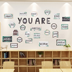 Pegatina de pared de papel con cita motivacional&nbsp;AJEW-WH0481-160