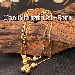 Круглые бусины из нержавеющей стали 304 с браслетами на ногу в форме листьев гинкго&nbsp;FS-WG90D78-01