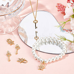 12 шт. подвеска из 2-х видов латунных микро-паве прозрачных кубических циркониевых бусин&nbsp;KK-BBC0002-96