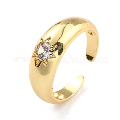 Кольцо-солитер с прозрачным кубическим цирконием&nbsp;RJEW-C018-23G