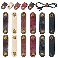 30 шт. двухцветных органайзеров для шнуров из коровьей кожи&nbsp;AJEW-CL0002-34