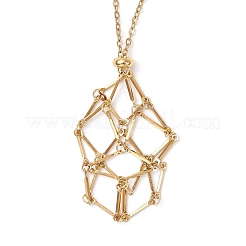 304 нержавеющая сталь макраме мешочек пустой держатель для камней изготовление ожерелья&nbsp;NJEW-JN05237-03