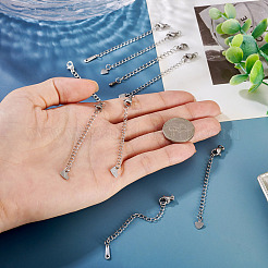15 Stück 5 Stile 304/201 Edelstahl-Kettenverlängerung&nbsp;STAS-TA0005-80