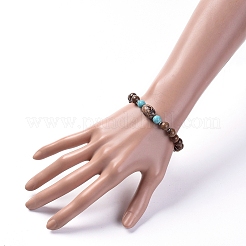 Bracelets extensibles en perles de bois unisexes&nbsp;BJEW-JB04958